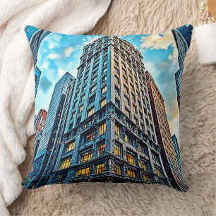 Coussin Art de gratte-ciel de la ville