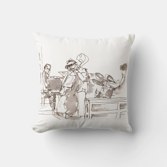 Coussin art de groupe de jazz (Recto)