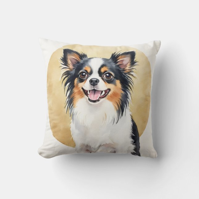 Coussin Art de Keeshond aquarelle spirale éclatante (Recto)