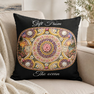 Coussin Art de la déesse océanique Nautilus spirituel