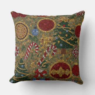 Coussin Art de la mosaïque de Noël