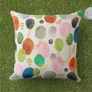 Coussin Art de la Parties scintillant d'or de galets Abstr