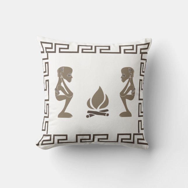 Coussin Art de la scène tribale africaine Abstraite (Recto)