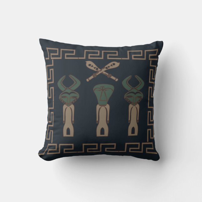 Coussin Art de la scène tribale africaine Abstraite (Recto)