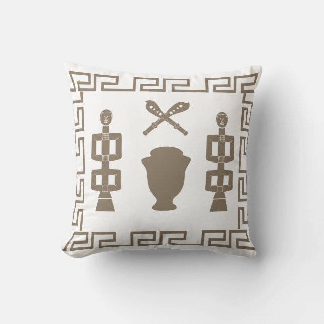 Coussin Art de la scène tribale africaine Abstraite (Recto)