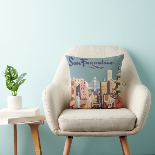 Coussin Art de l'affiche de voyage des anciennes voitures  (Chaise)