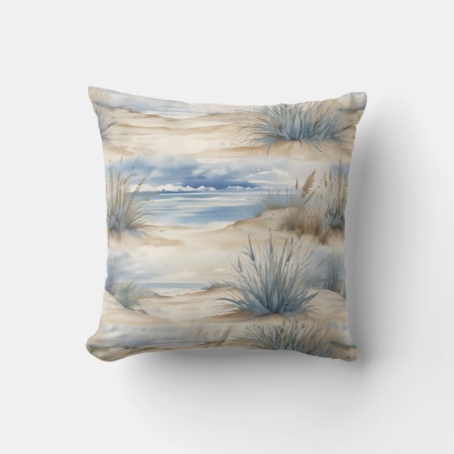 Coussin Art de l'aquarelle de plage de conception Nantucke (Recto)