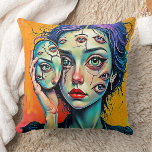 Coussin Art de l'auto-réflexion brisé