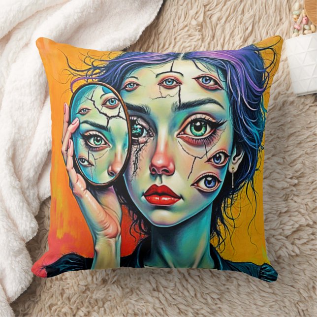 Coussin Art de l'auto-réflexion brisé (Couverture)