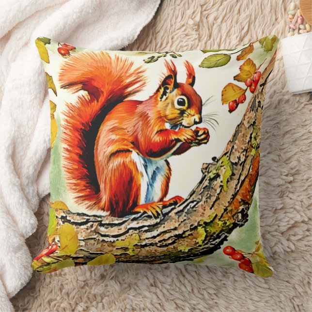 Coussin Art de l'écureuil d'automne (Couverture)