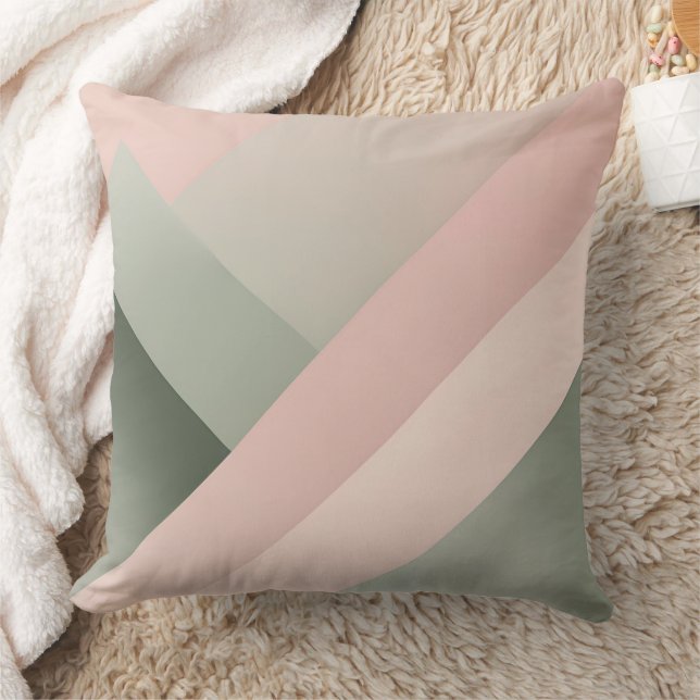 Coussin Art de l'IA en vert rose et gris (Couverture)