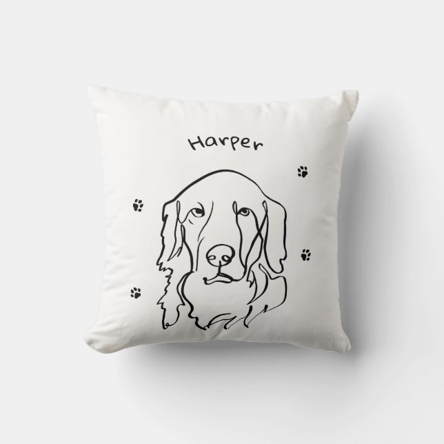Coussin Art de ligne d'extraction d'or personnalisable (Recto)