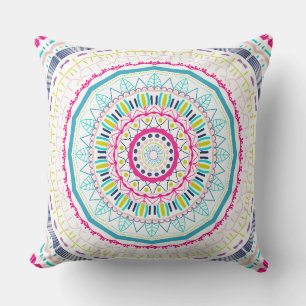 Coussin Art de mandala coloré vibrant