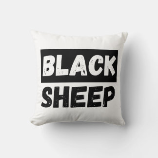 Coussin Art de mode de rue rebelle audacieux mouton noir e