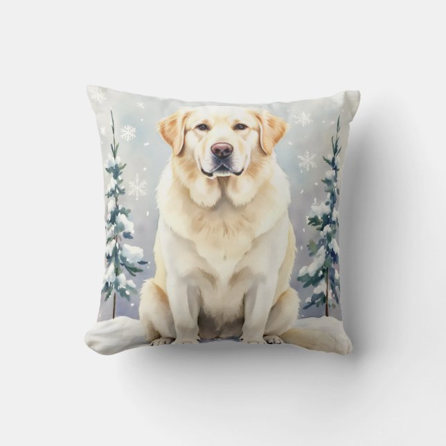 Coussin Art de motif de flocon de neige à l'aquarelle des  (Recto)