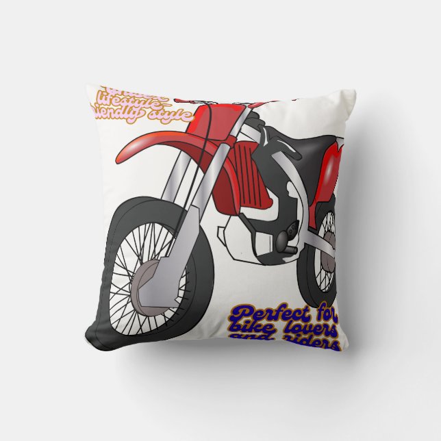 Coussin Art de moto de course sur terre (Recto)