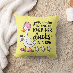 Coussin Art de mots de canards maman drôles 
