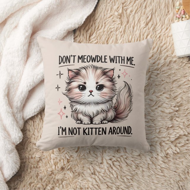 Coussin Art de mots de chaton de sarcasme drôle  (Couverture)