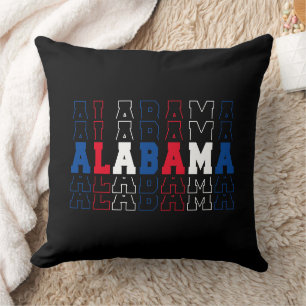 Coussin Art de mots empilés de l'Alabama