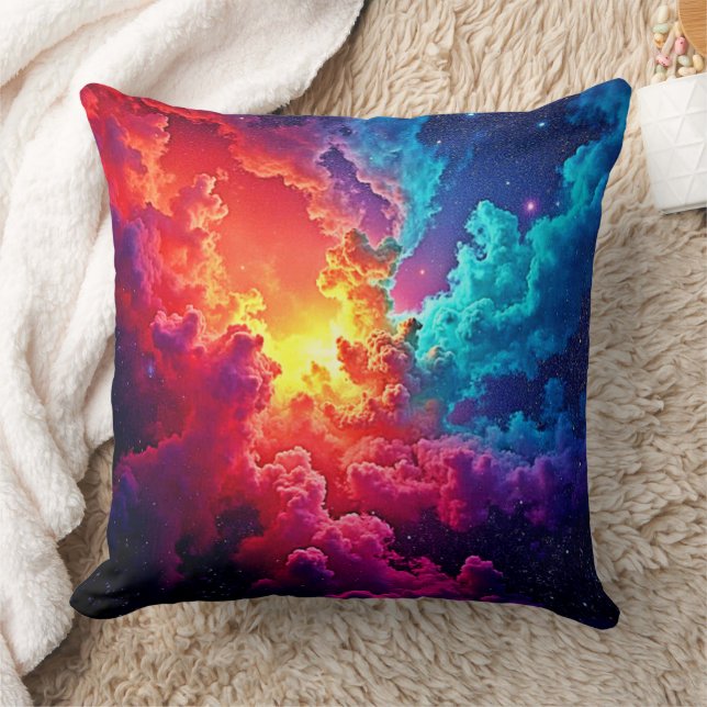 Coussin Art de nébuleuse vibrante : Couleur cosmique (Couverture)