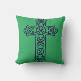 Coussin Art de nœuds graphiques de la Croix celtique