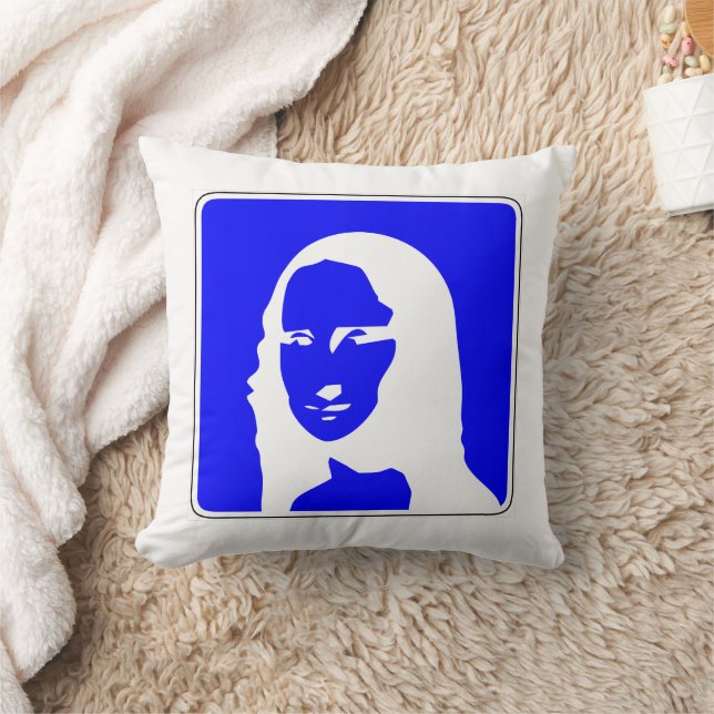 Coussin Art de panneau routier informatif Mona Lisa (Couverture)