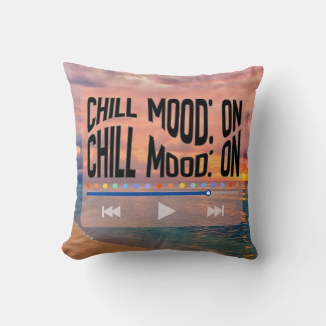 Coussin Art de plage rétro sur l'humeur chill (Recto)