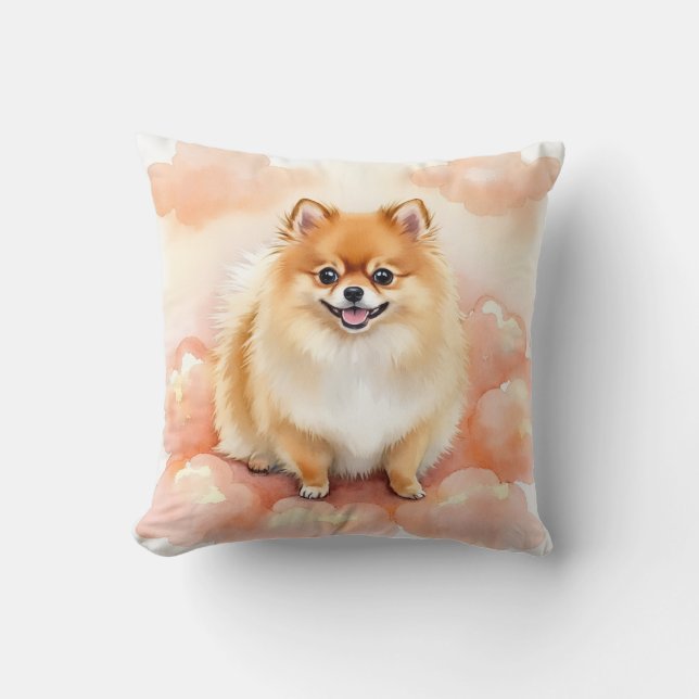 Coussin Art de poméranien aquarelle Cloud Puff (Recto)