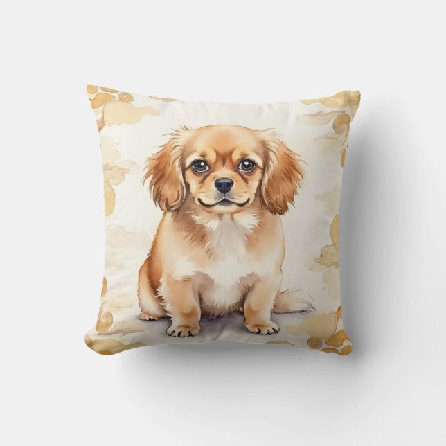 Coussin Art de rouleau de nuage à l'aquarelle de l'Épagneu (Recto)