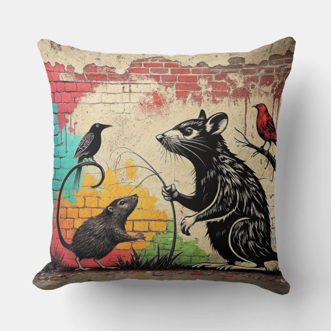 Coussin Art de rue au design moderne (Recto)