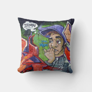 Coussin Art de rue graffiti coloré