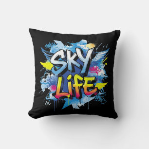 Coussin Art de rue urbain Graffiti de parachutisme SKY LIF