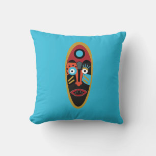 Coussin Art de tatouage de visage abstrait coloré moderne