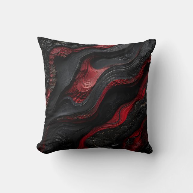 Coussin Art de texture de lave volcanique abstraite rouge  (Recto)