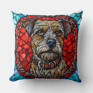 Coussin Art de vitrail de chien