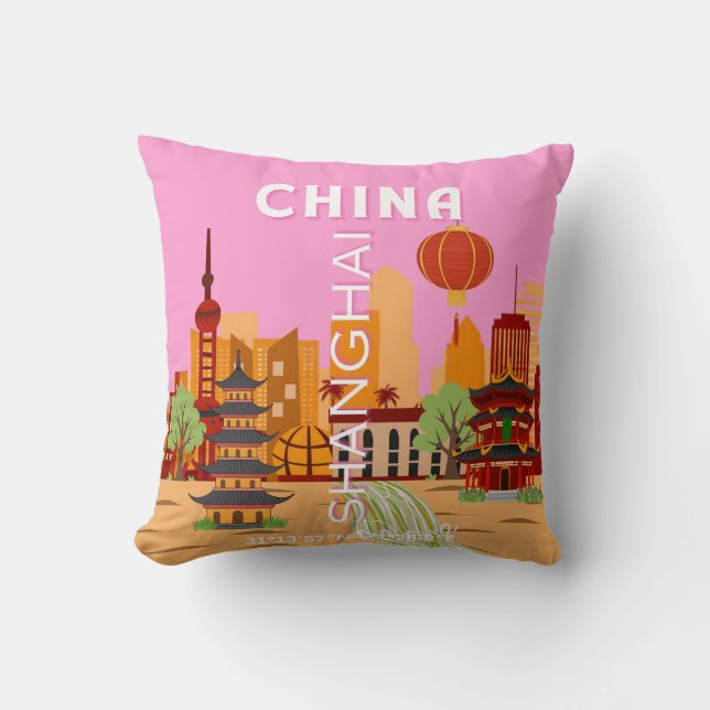Coussin Art de voyage à Shanghai en Chine (Recto)