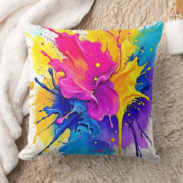 Coussin Art d'éclaboussure couleur émotionnelle (Couverture)