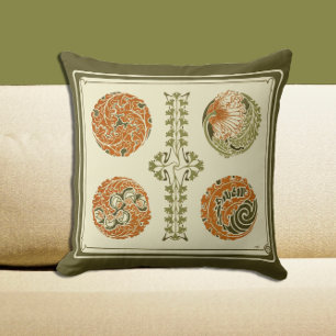 Coussin Art Déco Abstrait Beau Design Feuille Nature