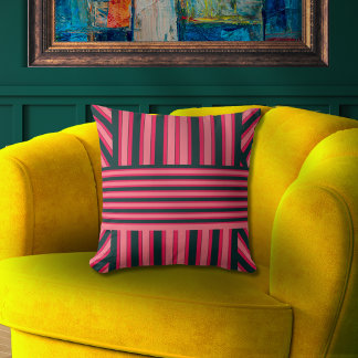 Coussin Art Déco Charcoal Pink Abstrait Elegant Motif