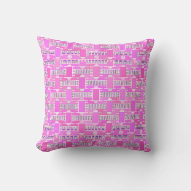 Coussin Art Déco chic industriel - rose, mauve (Recto)