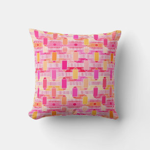 Coussin Art Déco chic industriel - rose, pêche, or