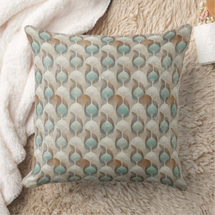 Coussin Art Déco côtier tons de terre - Géométrique (1)