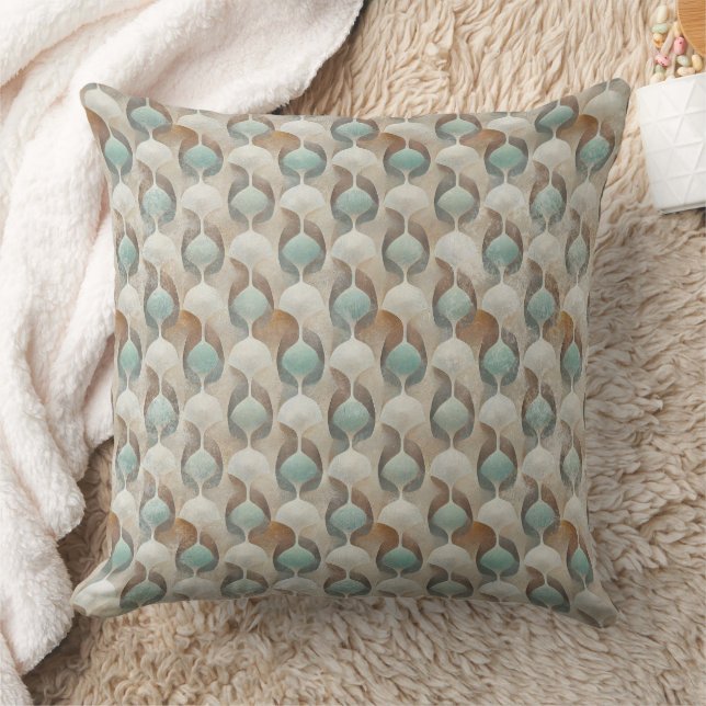 Coussin Art Déco côtier tons de terre - Géométrique (1) (Couverture)