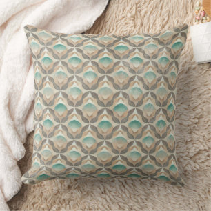 Coussin Art Déco côtier tons terre - Géométrique (2)