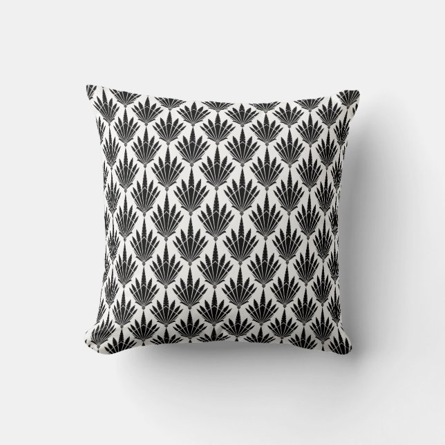 Coussin Art Déco Design Monochrome (Recto)