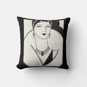 Coussin Art déco femme print 1928