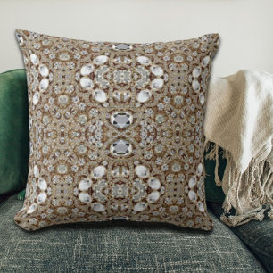 Coussin Art Déco Glamour Vintage Mode Beige Or