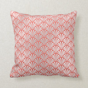Coussin Art Déco Gris Corail Argent Gris Balances Coques