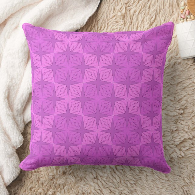 Coussin Art déco lilas vif géométrique (Couverture)