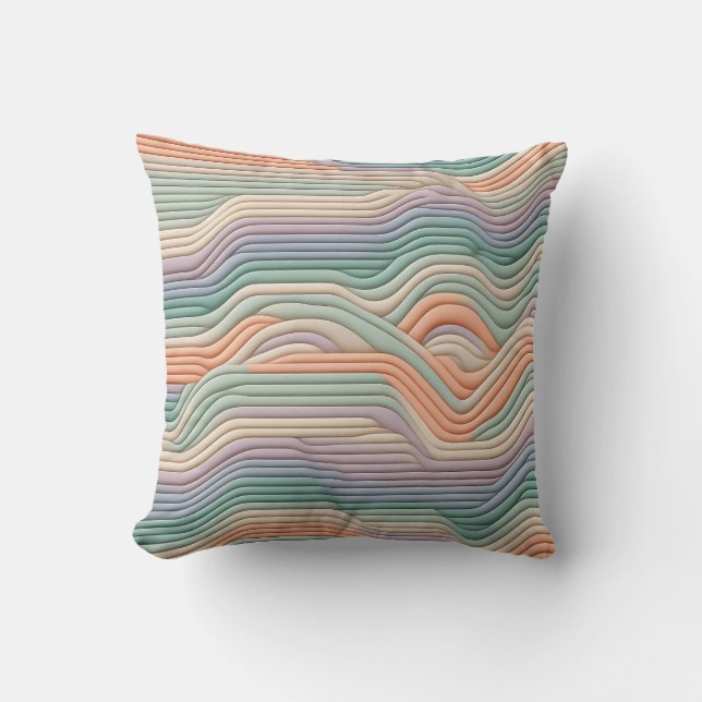 Coussin Art déco moderne-InspiDesign avec bande pastel Wav (Recto)